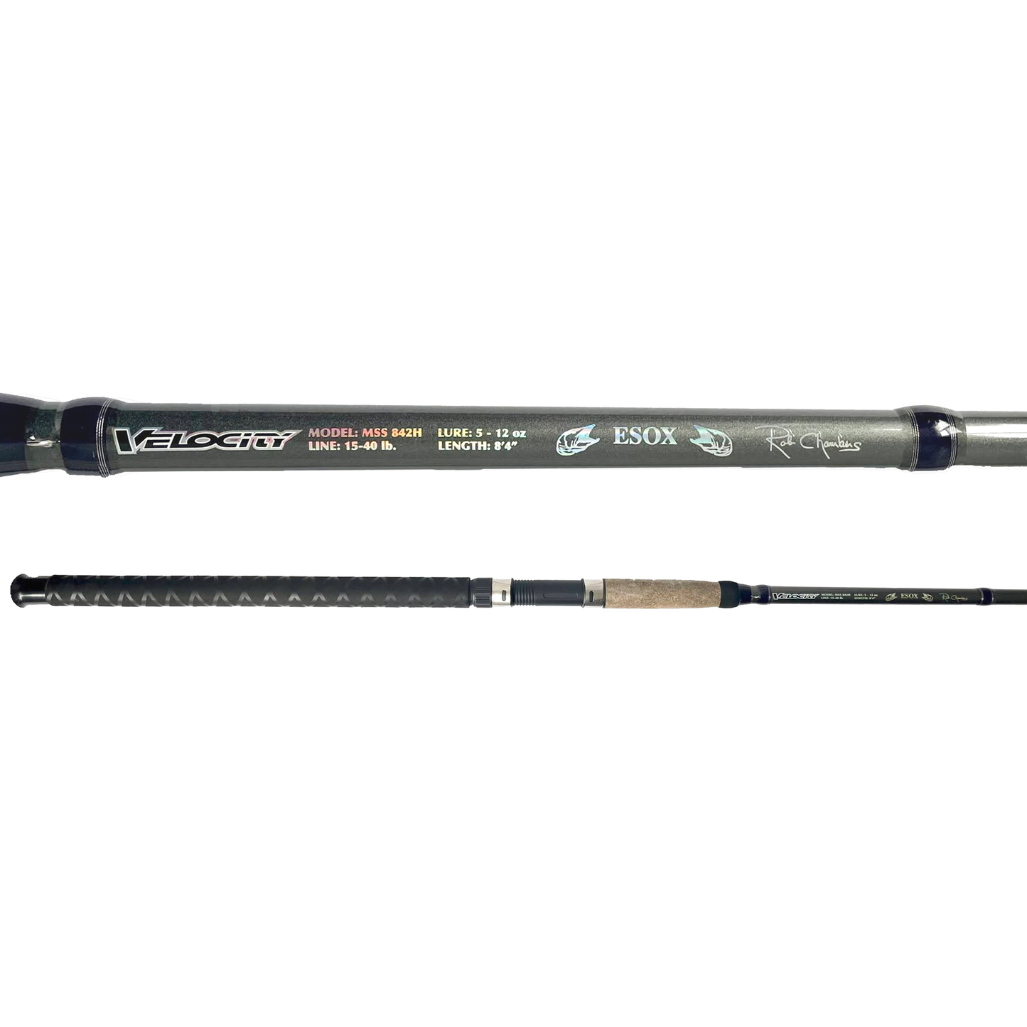 Muskie fishing rod by Velocity Fishing. 8'4" length, 15-40 lb line